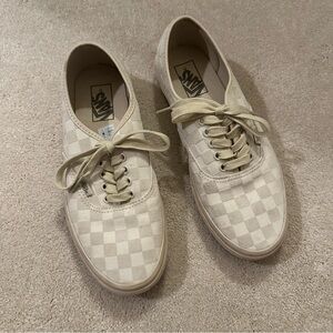 Vans Beige Checkered Sneakers